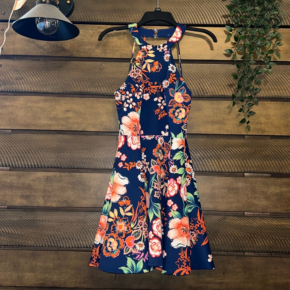 Colorful halter top dress
